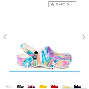 New White Marbled Colored Crocs